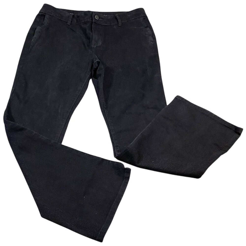 Vera Wang Jeans Womens 12 Petite Black Denim Bootcut Mid Rise Grunge Goth Y2K
